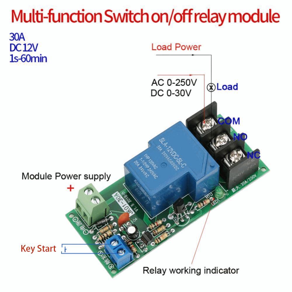 30A Load Timer Switch Module DC12V Timer Relay Module Adjustable Timer Module  Automation Systems