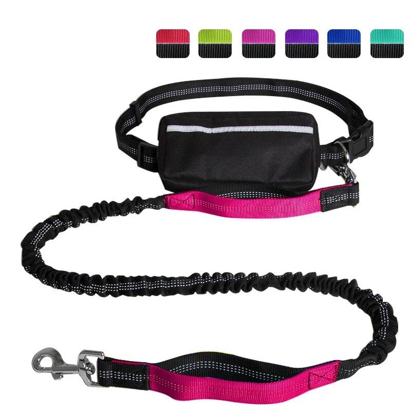 Dog Running Bag Waist Bags Leash Set Reflective Leash Traction Rope Pet Dogs Running Belt Jogging Pull Dog Leash With Waist Bag