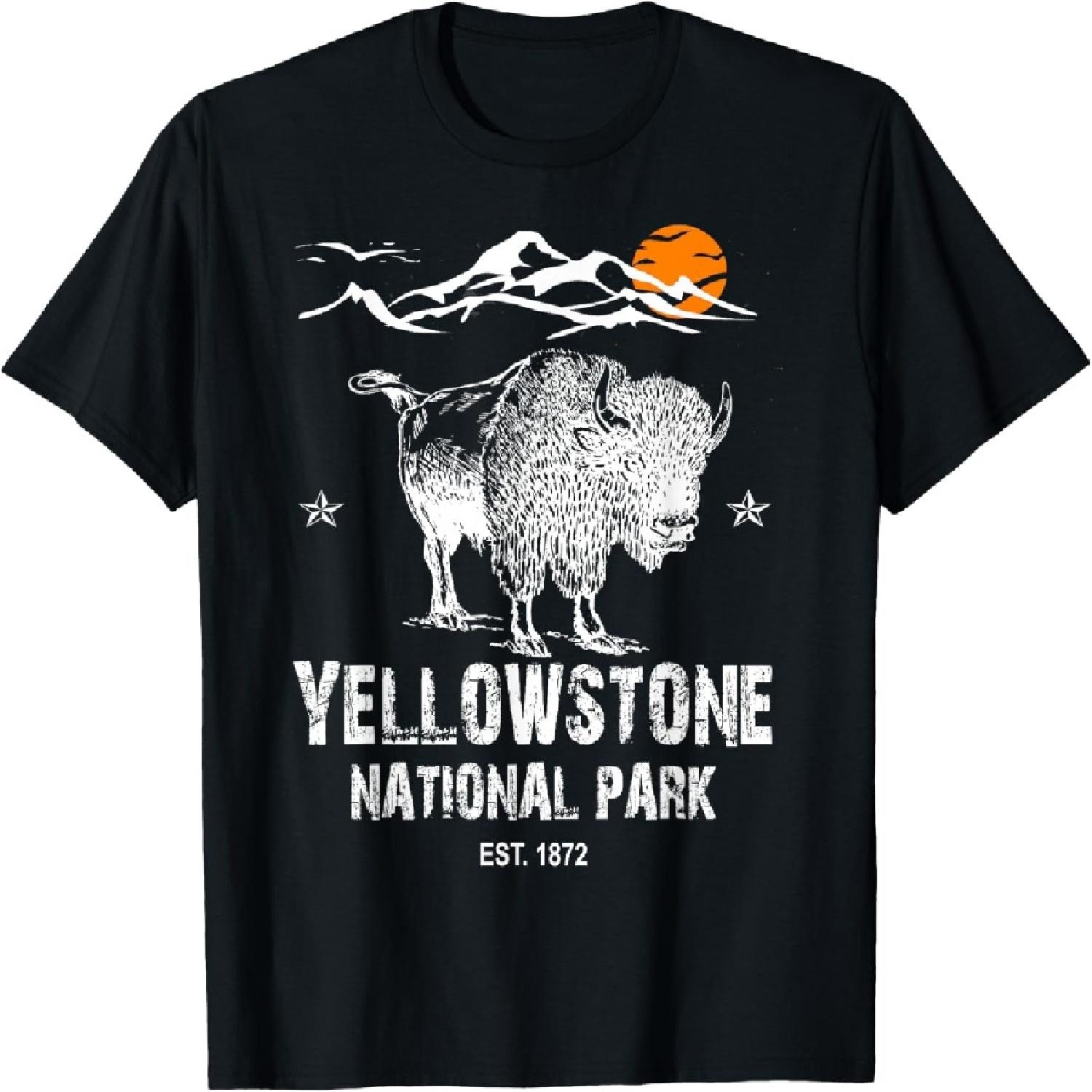 Винтажная футболка с ретро-дизайном Национального парка Йеллоустоун(1) S