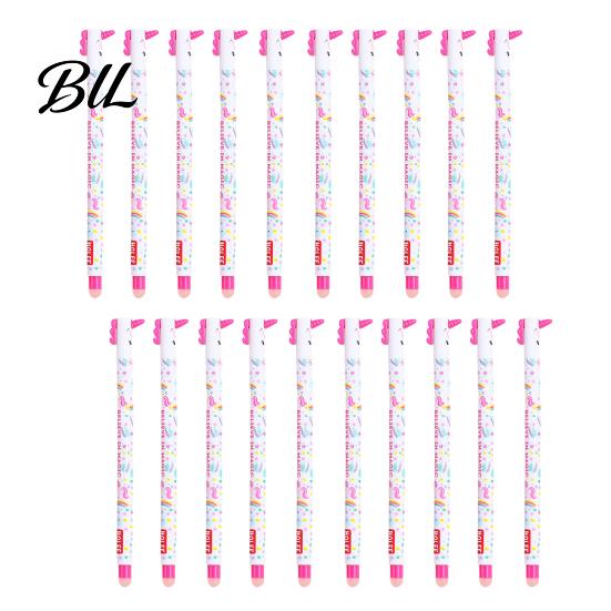 Soft Rubber Grip Pen 20Pcs Cartoon Animal Erasable Gel Pens for Kids 0.7mm Cute Cap Design Smooth Writing Stationery Easy Erase Fun School Supplies