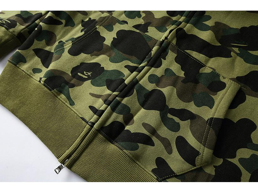 BAPE Shark Head Camo Block Unisex Hoodie - Autumn/Winter Trend