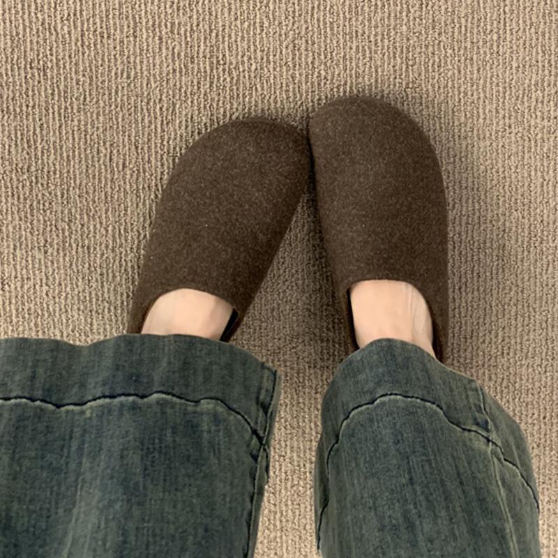 Fashion Flats Women Mules Shoes Slingback Fashion Slippers New Cozy Autumn Dress 2025 Casual Designer Brand Walking Zapatillas De Mujer