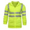 Men's Reflective Stripe Sanitation Work Clothes with Fleece Hooded Top, Outdoor Sweatshirt for Men
