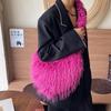 Women Fluffy Shoulder Bag Commuting Shopping Outdoor Travel Crossbody Bags Fashion Portable Female Heart Tote