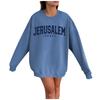 Israeli Women's Fashion Casual Long Sleeve Printed Round Neck Sweatshirt Top