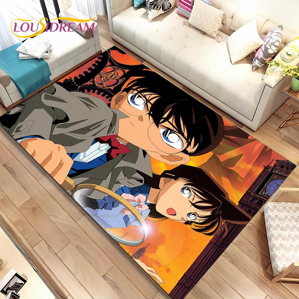 Anime Detektiv Conan Cartoon-Teppich, groß, Teppich für Wohnzimmer, Schlafzimmer, Sofa, Fußmatte, Dekoration, rutschfeste Bodenmatte für Kinder