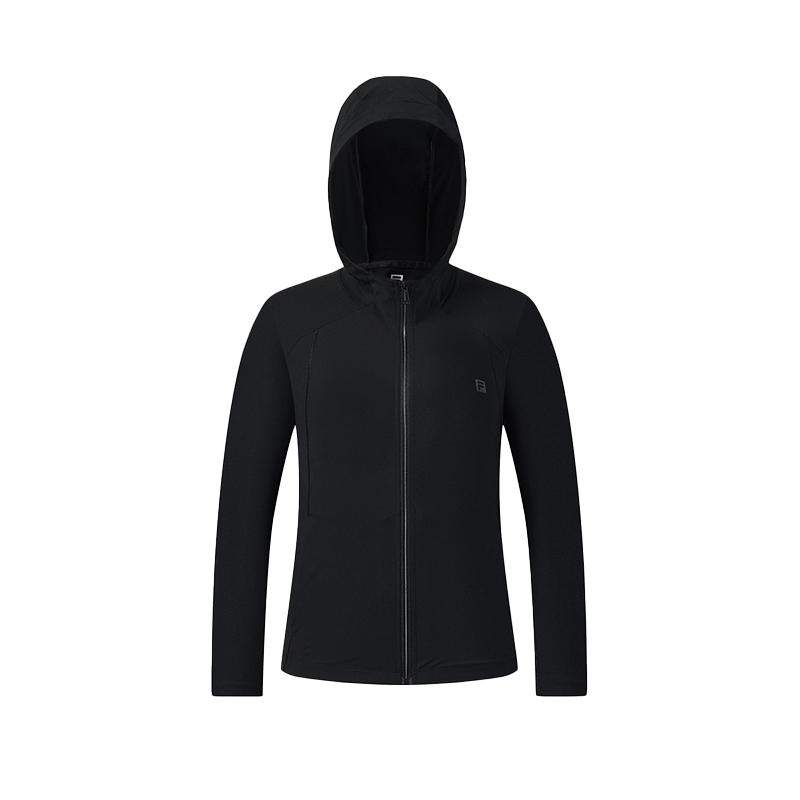 Fila Fitness Series Minimalist Classic Personalized Sports Training Comfortable Hooded Slim Jacket Women Jackets A11W621519F-BK