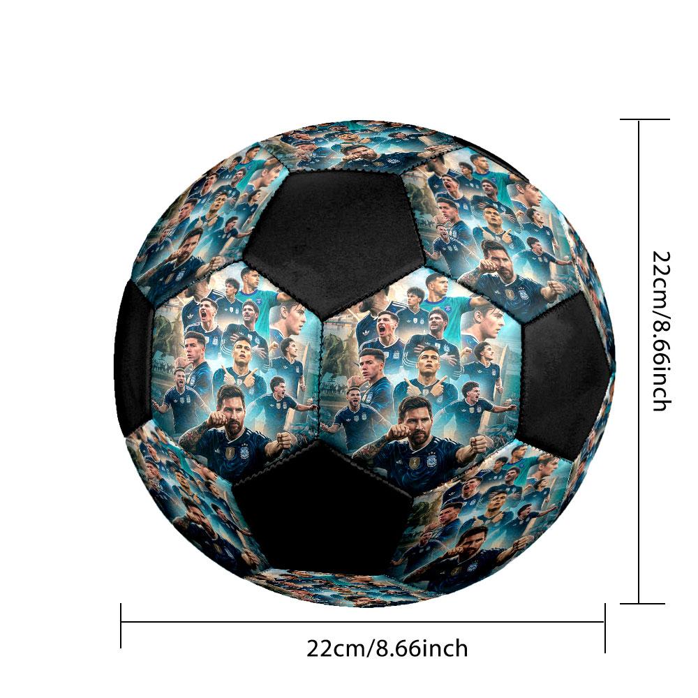 Pallone da calcio ufficiale dell'Argentina, Taglia 5, Cucito a macchina in PVC, Resistente e ad alto rimbalzo, Adatto a tutte le età, Merchandising per tifosi, per partite e uso all'aperto.