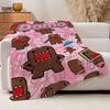 Coperta carina a cartone animato Domo-kun per divano, ufficio, letto, aereo, viaggio, dormire, leggere, rilassarsi, campeggio, morbida e calda