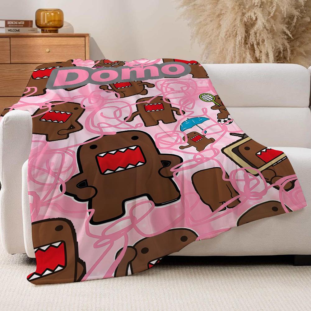 Coperta carina a cartone animato Domo-kun per divano, ufficio, letto, aereo, viaggio, dormire, leggere, rilassarsi, campeggio, morbida e calda