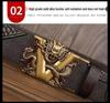 Retro Dragon Carved Pattern Automatic Buckle Leather Belt – Domineering Men's Fashion Accessory