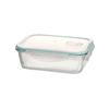 Heat-Resistant Transparent Glass Lunch Box Bento Container with Sealed Lid