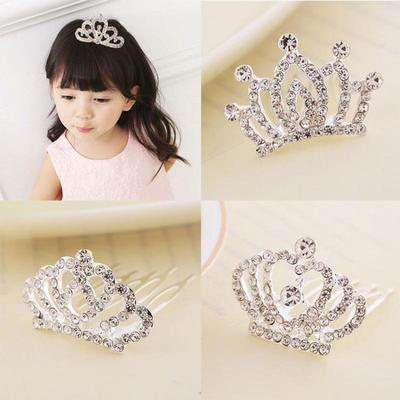 Tiara glitterata per bambini, cerchietti per capelli con corona 3D per bambine, bastoncini per capelli da principessa per festival scintillanti, copricapi per bambine, accessori per capelli per bambini