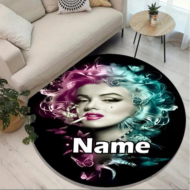 Op maat Gemaakte Gepersonaliseerde Zanger Print Ronde Vloerkleed, Veelzijdig Huisdecoratie Tapijt, voor Speelkamer, Appartement, Balkon, Entree, Hal Cadeau