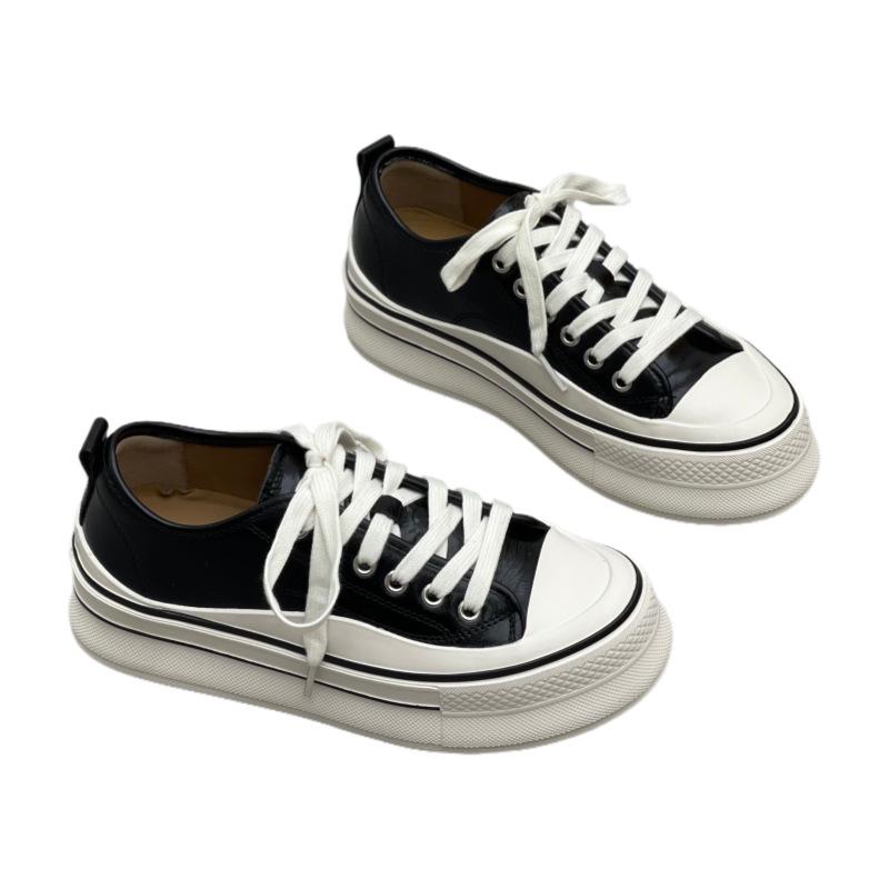 Round-toed, Thick-soled, Fashionable and Versatile Women's Shoes with Sponge Soles