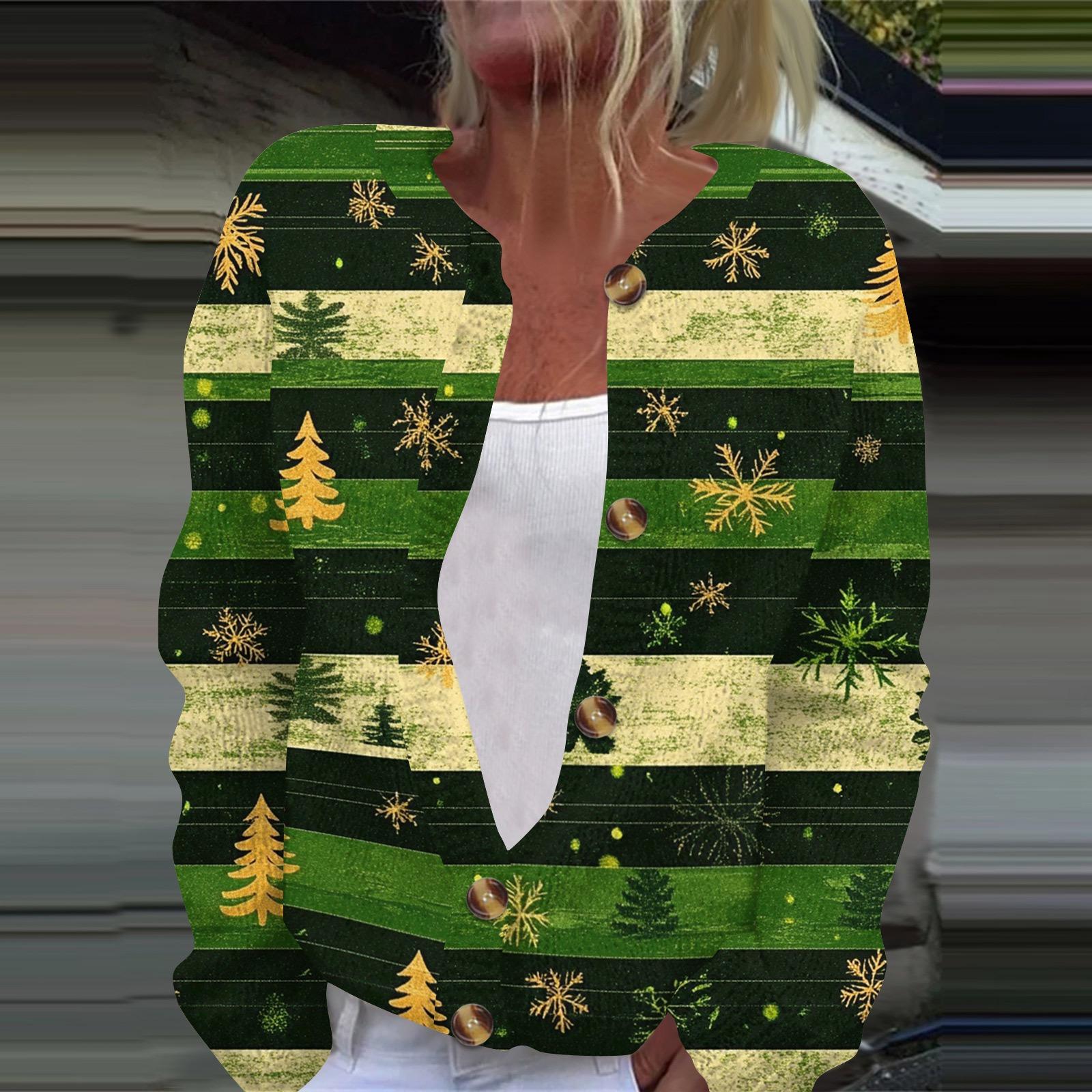 

Женская модная принтованная куртка с длинным рукавом и вязанным кардиганом на пуговицах XXXXL