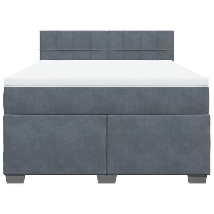Maison Exclusive - Sommier à lattes de lit et matelas Gris foncé 160x200cm Velours