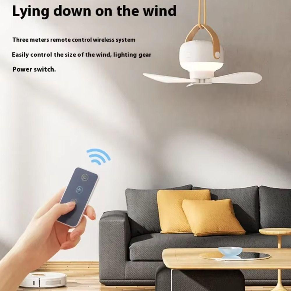 Night Light Wireless Mini Fan Rechargeable Electric Remote Control Fan  Ventilation Cooler