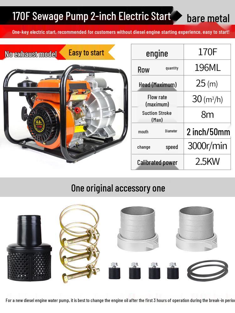 Self-Priming Diesel Water Pump for Agricultural Irrigation and Flood Control