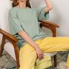 Damen Einfarbig Kurzarm Frühling und Sommer Modelle von Einfarbig T-Shirt Baumwolle Kurzarm Lose Hundert Tops