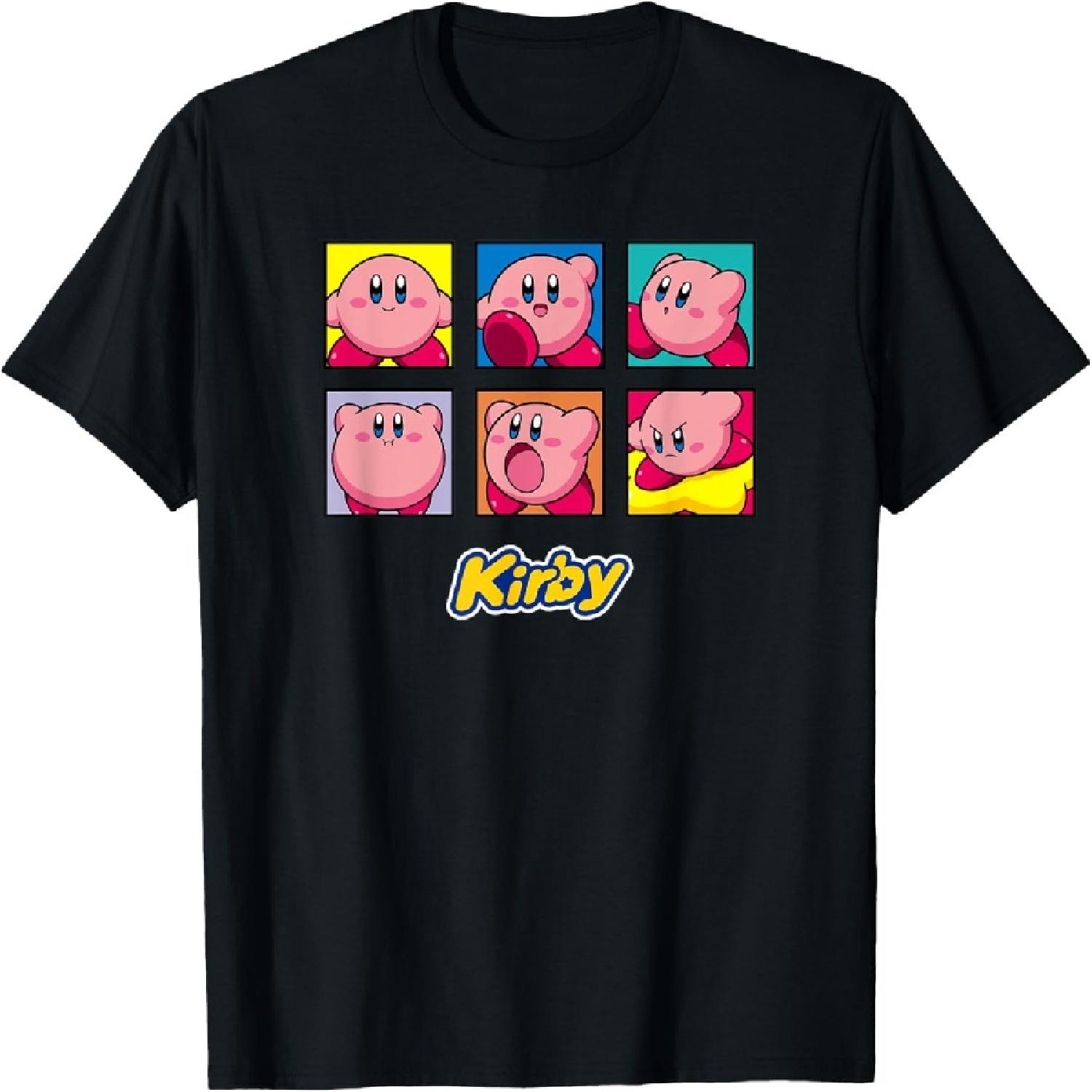 Kirby Vintage Panel Collage Poster T-Shirt - Unisex-Kids - Black - Small S