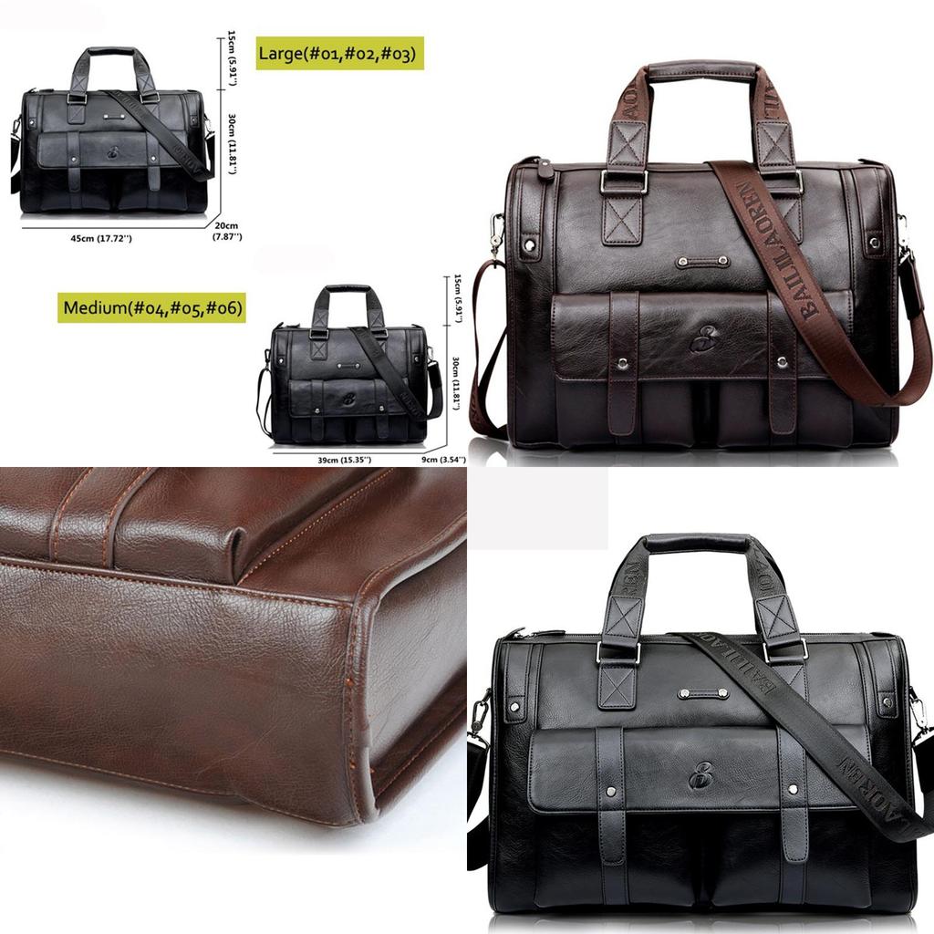 Elegant Men Business Laptop Bag With Large Capacity For Work And Travel In Leather
