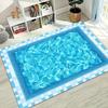 Swimming Pool Area Rug Soft Non-Slip Living Room Carpet Creative Pool Tile Border Decor Mat for Bedroom Living Room