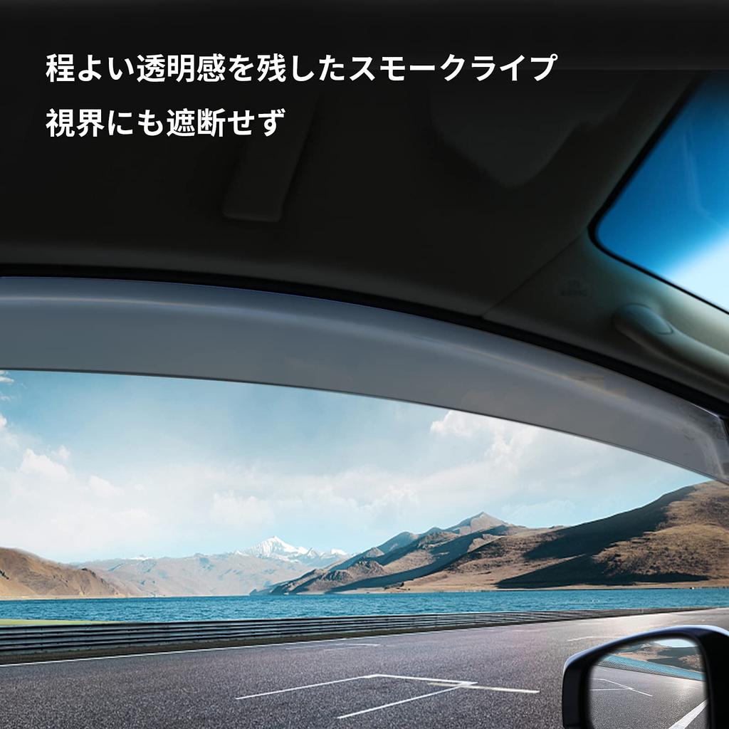 YORKNEIC Side Visors for Honda Door and Window Visors with Strong Mud Sun and Rain Custom Smoke Exterior Set of 4 N-BOX JF3/JF4 (2017-2022),