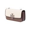 Tory Burch Eleanor Metallic Double T Logo Leather Shoulder Bag Women Shoulder Bag Brown Beige 153005-093