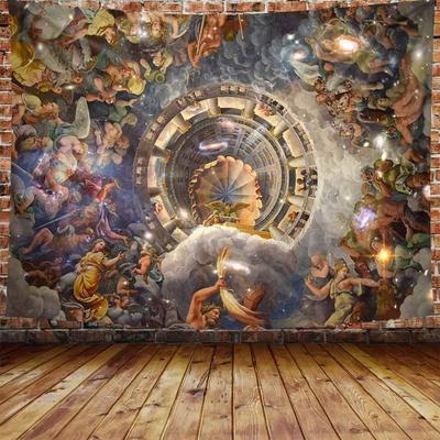 Royal Ceiling Painting Tapestry Fantasy 18th Century Classical Baroque Painting Wall Tapestry, 60"x 40" Flannel Art