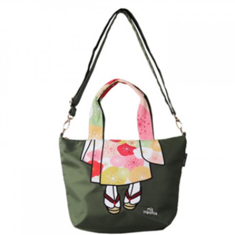 Misope Nylon Kimono CrossBody Bag B 7379 Bk