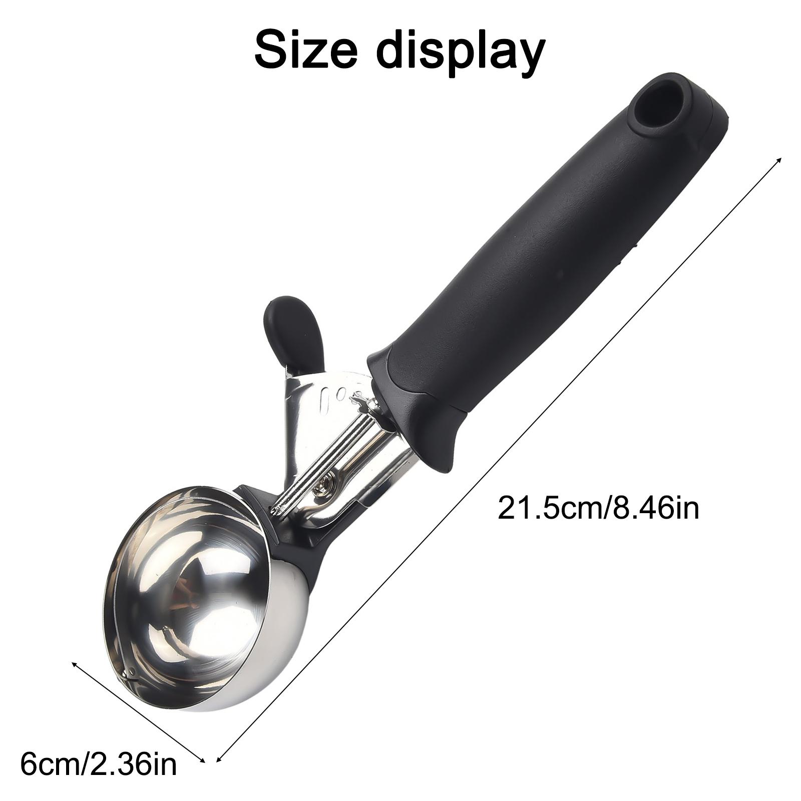 

Stainless Steel Ice Cream Spoon Cookie Scoop Melon Fruit Baller Ice Ball Maker Anti-Freeze Handle For Gelatos, Yogurt, Sundaes чёрный