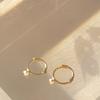 Taupe 14k gold basic cubic ring - one-touch cubic ring earrings