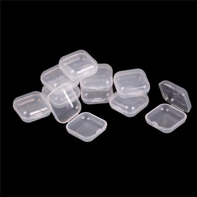 Scatola di immagazzinaggio contenitore per tappi per orecchie per gioielli piccola scatola di plastica trasparente da 10 pezzi