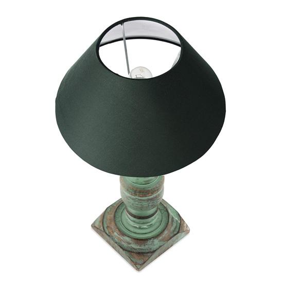 Drewniana Lampa Stołowa do Salonu Sypialni Nocna Rustykalna Algi Francuska 50 cm z Abażurem W zestawie Żarówka Drewniana Lampka Nocna do Wystroju Domu
