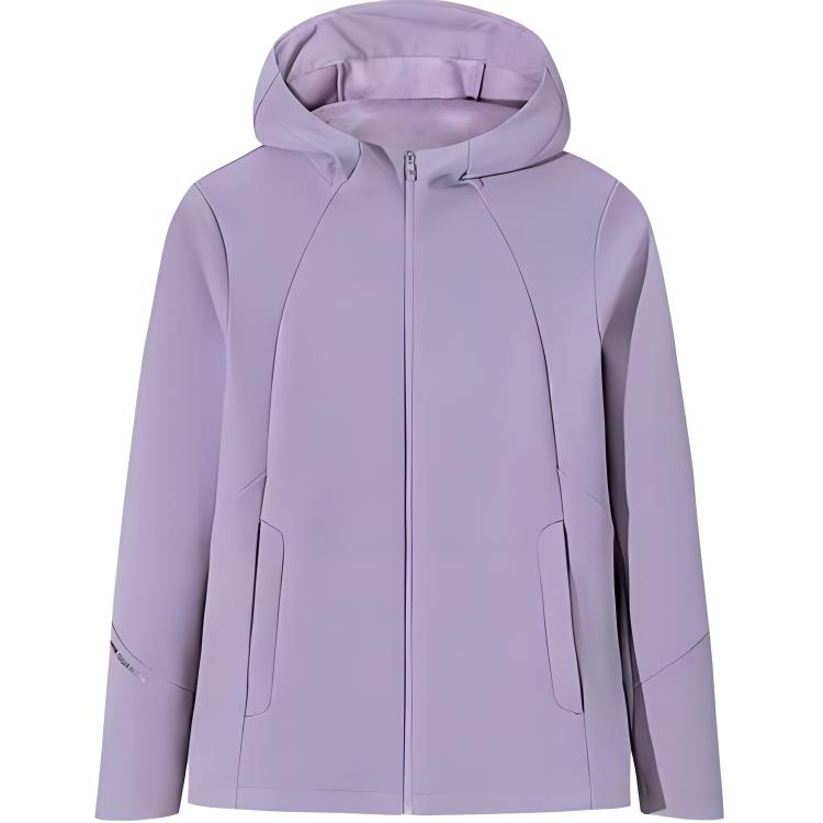 

Anta Champion All-Weather Series Solid Color Zip-Up Hooded Comfortable Breathable Versatile Jacket Women jackets Cloud-Purple 162510606-4 L