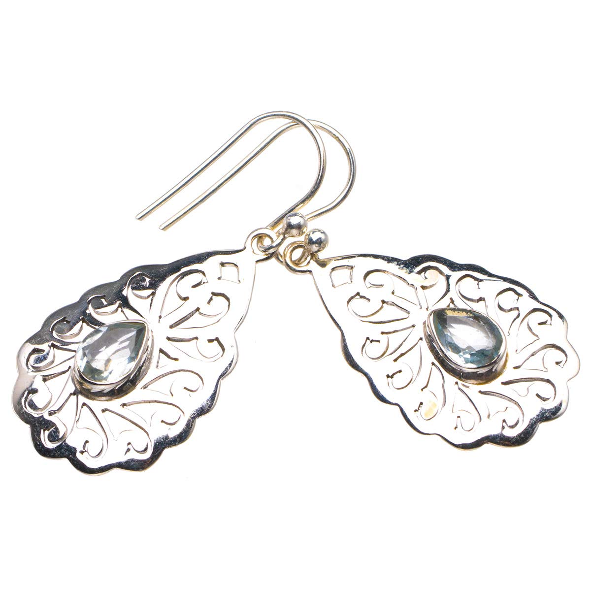 

Natural Chalcedony Handmade 925 Sterling Silver Earrings 1.5 D3739