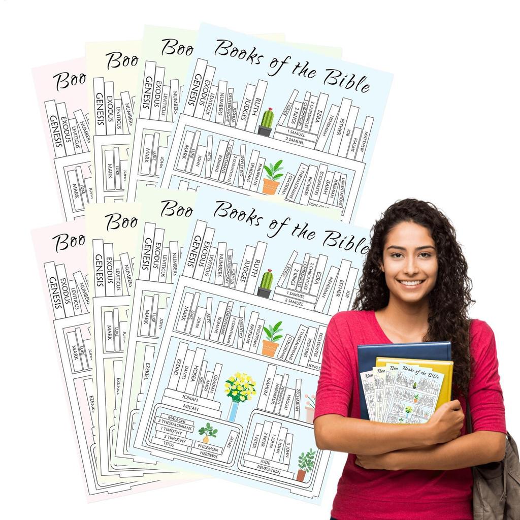 Books of the Bible Stickers Books of the Bible Decal Set of 8 Bible Book Study Reading Aid Christian Journaling Stickers