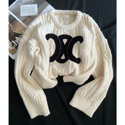 Neues Pullover-Design Gestrickter Pullover Verdickt Kurz Winter Alleskönner