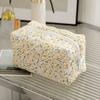 New Floral Quilting Cotton Makeup Bag Large Capacity Multifunctional Cosmetic Organizer Lightweight Coin Purse Women