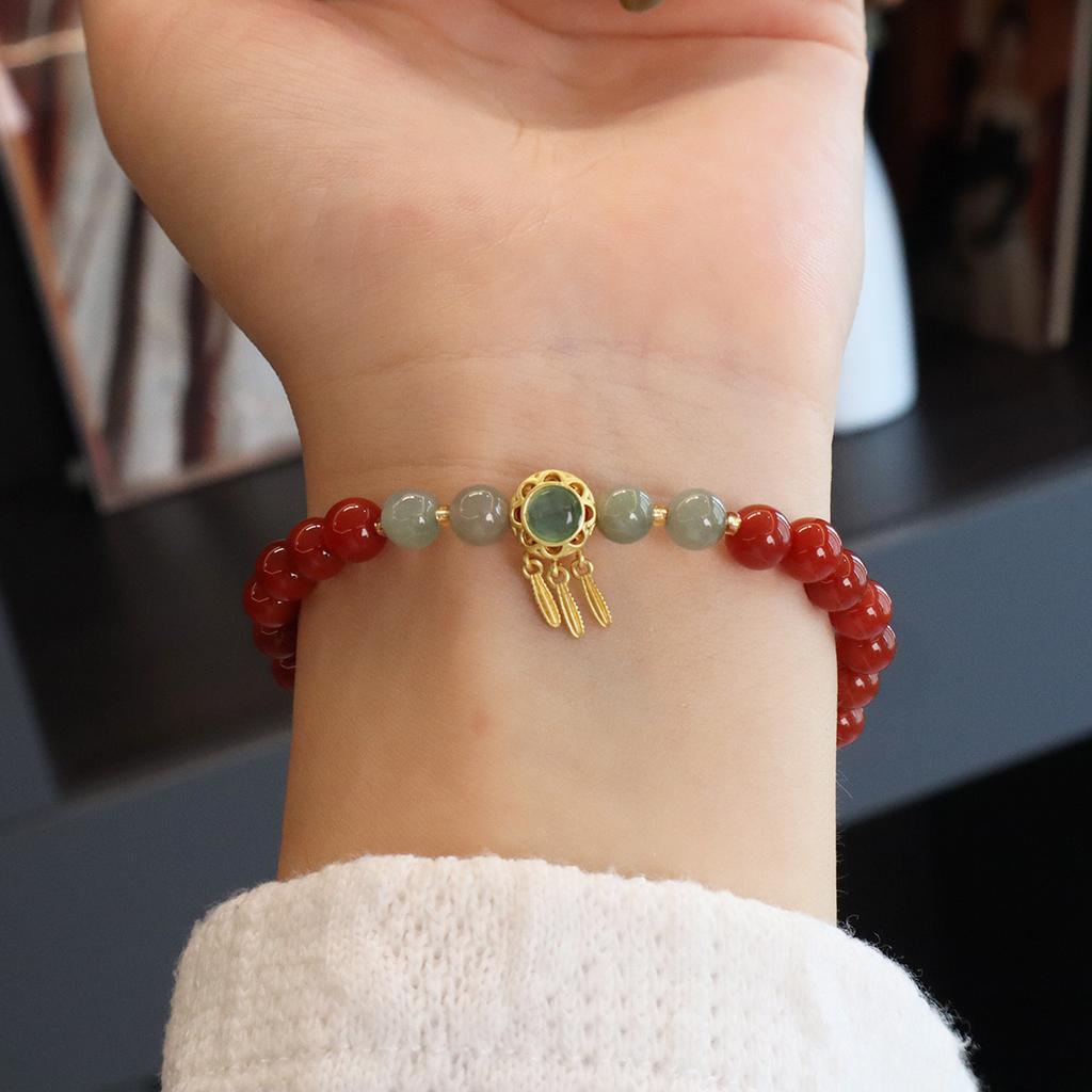 Natural Nanhong Agate Bracelet. Fashion Women Daily Jewelry Lucky Gift