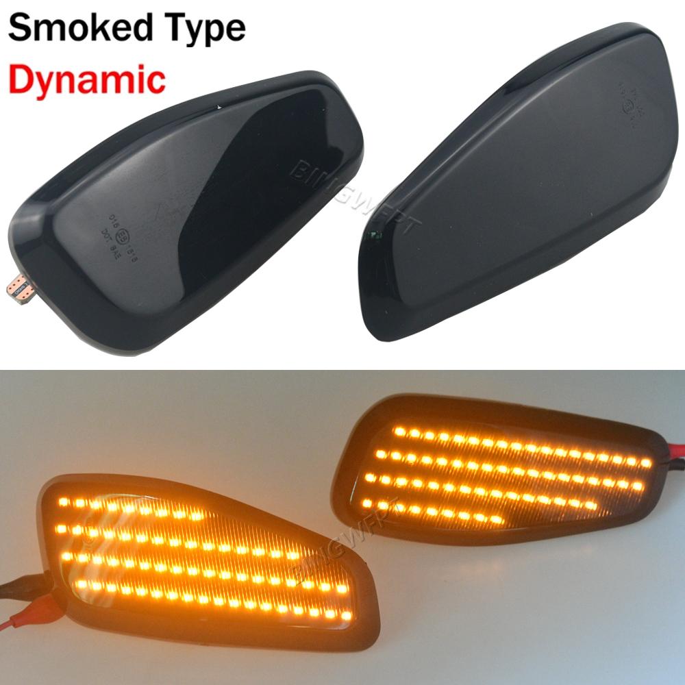 2Pcs LED Dynamic Turn Signal Light For 2015-2022 Jeep Renegade Side Mirror Blinker Arrow Sequential Flasher Repeater Indicator Dynamic Smoked Type