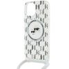 Karl Lagerfeld Klhmp15Shckcklct Iphone15 / 14 / 13 6.1 Transparent Hardcase Iml Crossbody Monogram Karl & Choupette Head Magsafe