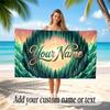 Mushroom Forest Theme Soft Beach Towel Personalized Custom Name Text Towel Portable for Beach Pool Travel