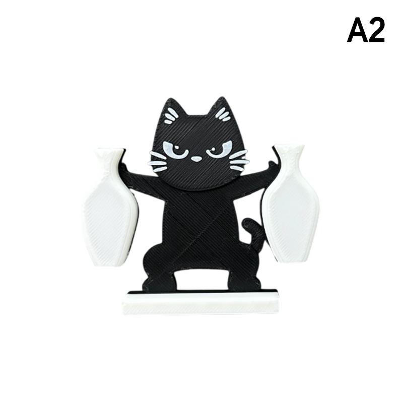 Cat Whisker Collector Double Vase Magnet Animal Shape Cute Magnetic Mini Vase Fridge Decoration for Kitchen Refrigerator Storage