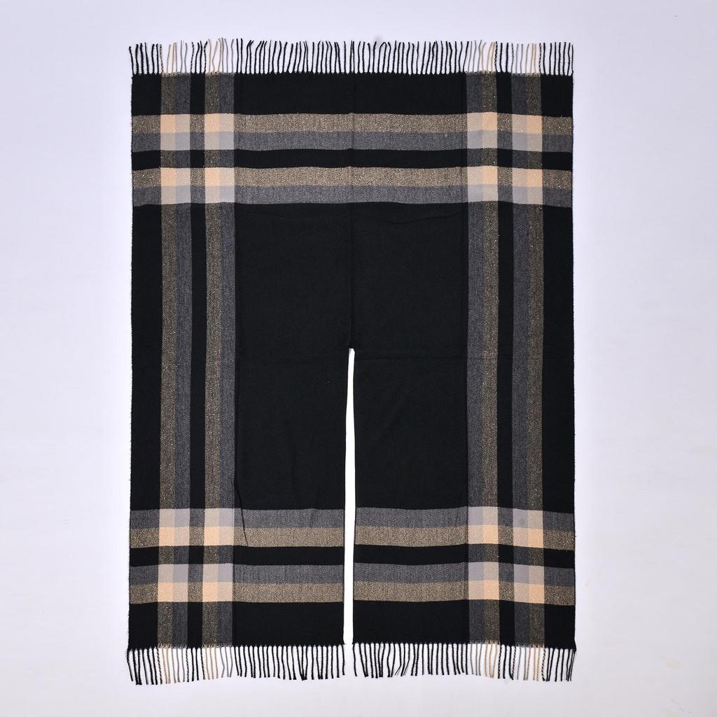 Women's Autumn/Winter Plaid Jacquard Tassel Shawl Scarf Cape