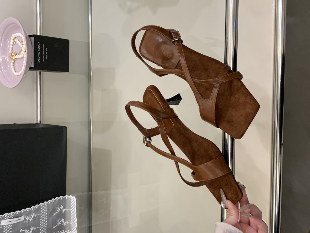 Hot Selling Cat Heels 2025 Sandals Female Shoe Flip Flops Platform New High Summer Corrective Low Stiletto Scandals Back Strap