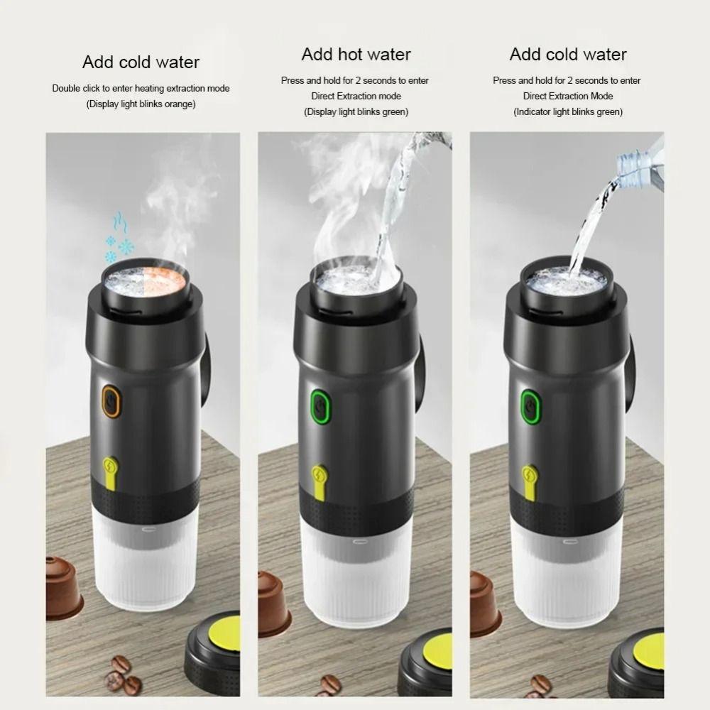 3-in-1 Extraction Travel Coffee Maker Full Automatic Portable Espresso Machine  Hiking