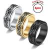 Vintage Irish Celtics Knot Rings For Men Women Viking Stainless Steel Rotatable Fidget Anxiety Spinner Ring Retro Amulet