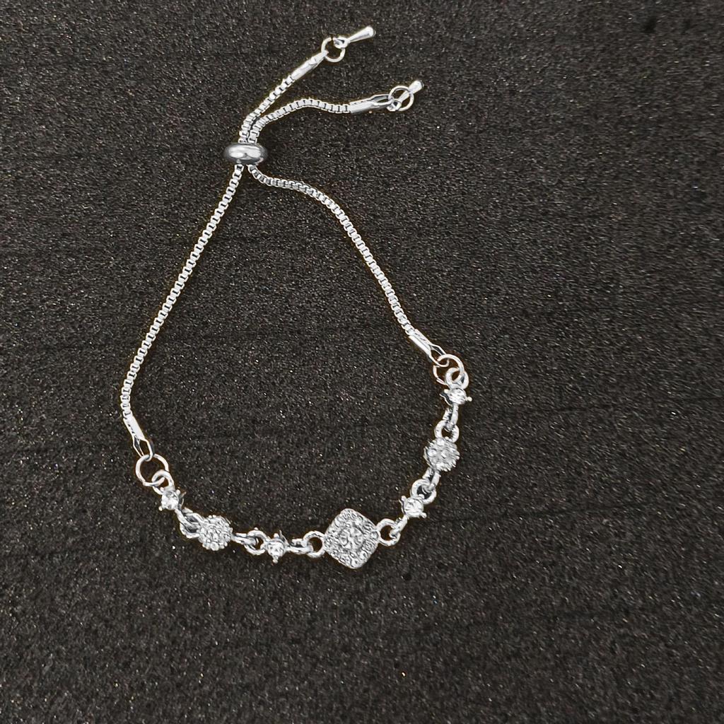 French Dream Flower Garden Zirconia Bracelet - Versatile Sparkly Beaded Accessory for Women & Girls